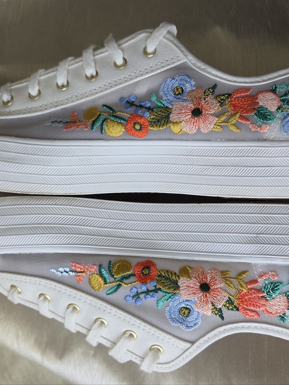 Keds x Rifle Paper Co. Triple Kick Citrus Garden Platform Sneakers Size 10 - Picture 8 of 16